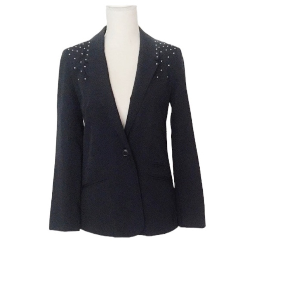 ASOS Navy Blue Blazer with Silver Studs Size 2